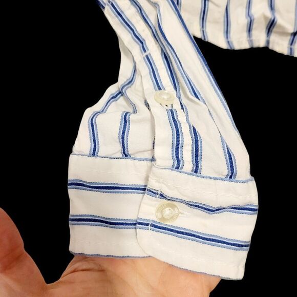 2/$20 Hollister Blue & White Stripes Buttons Down Shirt Size: M - Picture 4 of 7